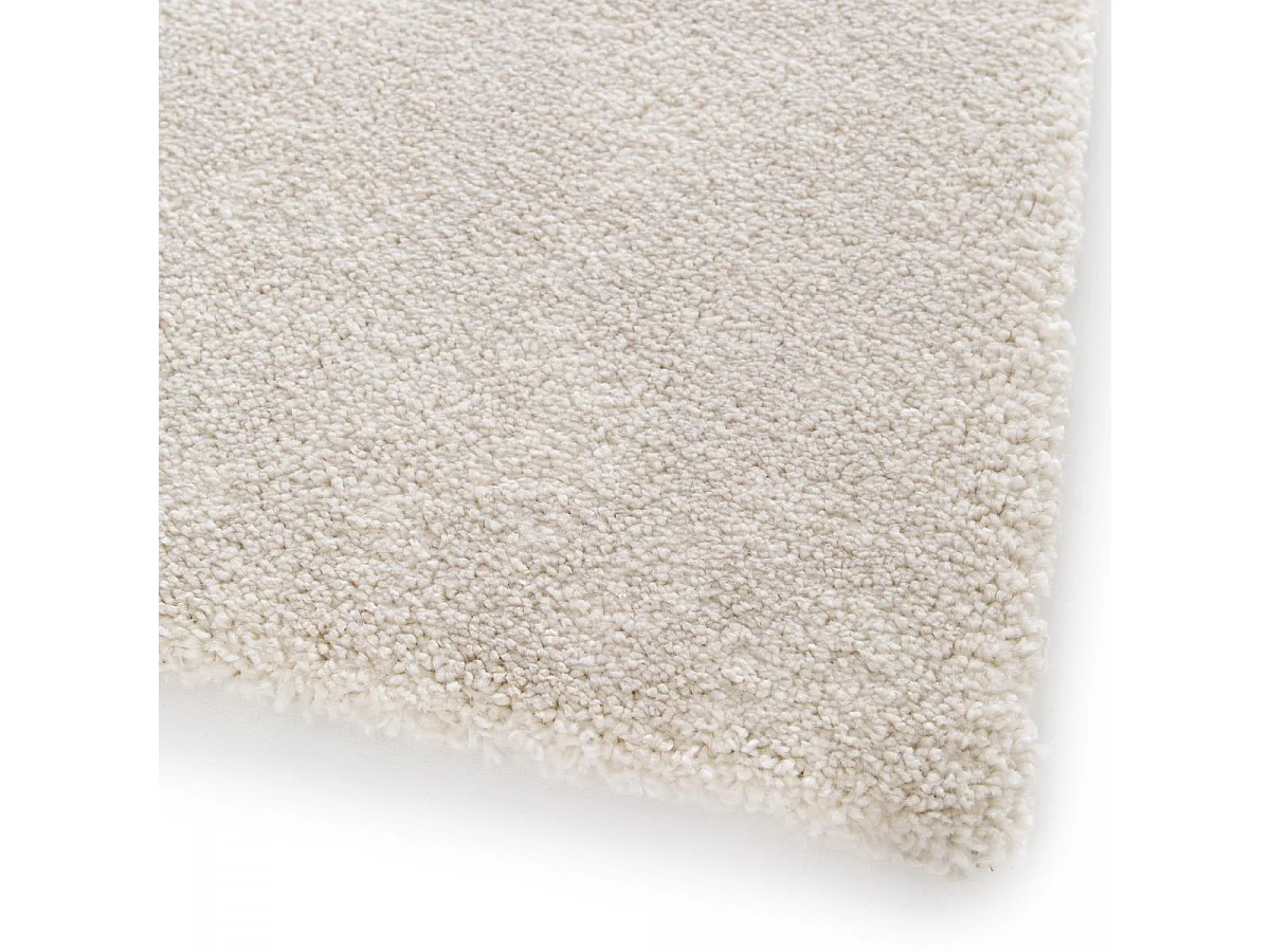 tapis grand salon 200x290 tissé beige rectangle motif uni VELURE 1