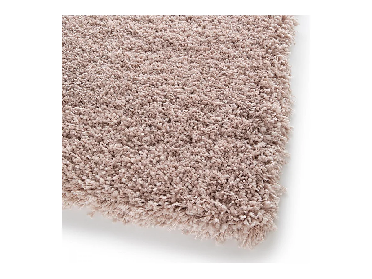 Tapis shaggy 160x230 rectangle tissé rose motif uni FLEURAN