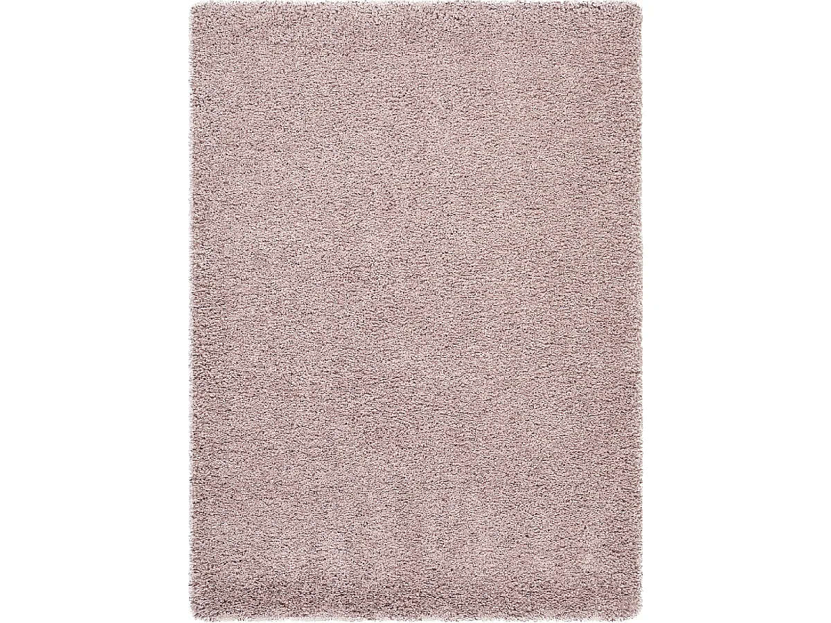 Tapis shaggy 160x230 rectangle tissé rose motif uni FLEURAN