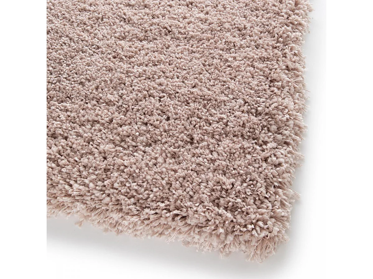 Tapis shaggy 160x230 rectangle tissé rose motif uni FLEURAN