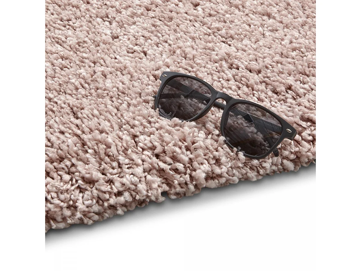 Tappeto Shaggy 160x230 rettangolo intrecciato rosa tinta unita FLEURAN