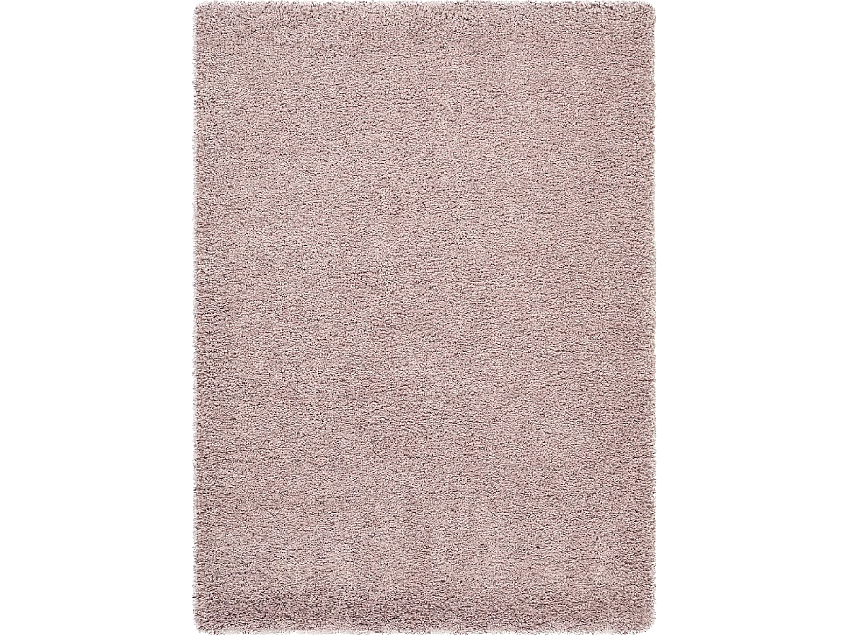 Tapis shaggy 160x230 rectangle tissé rose motif uni FLEURAN