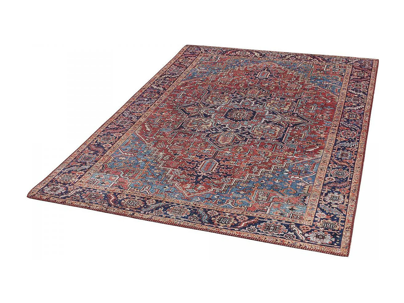 tapis salon 160x230 tissé bordeaux et gris rectangle motif oriental VIVACE 3