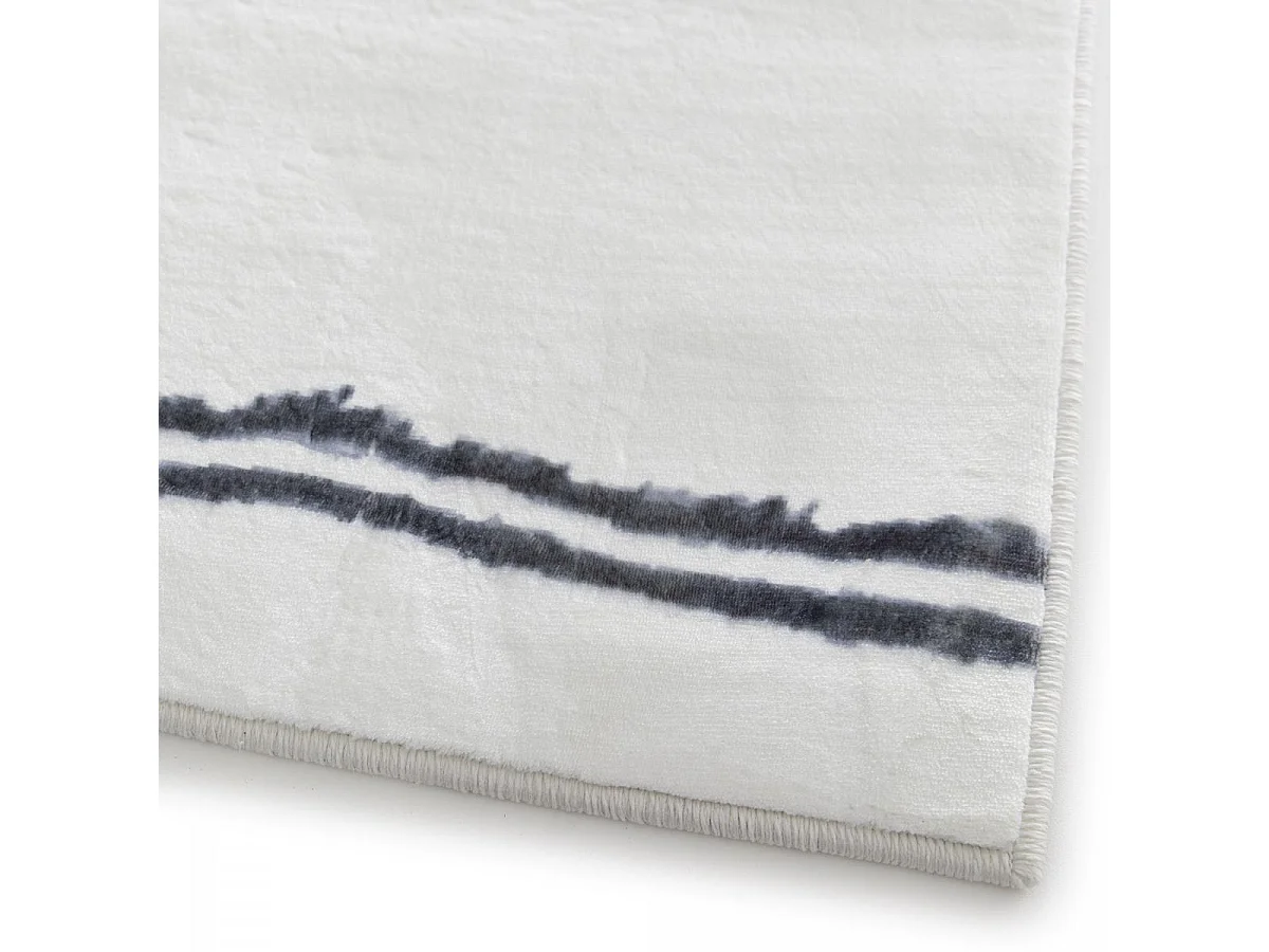 tapis grand salon 200x290 tissé crème et bleu rectangle motif berbère FLONTA 1