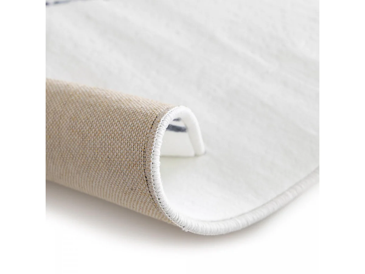 tapis grand salon 200x290 tissé crème et bleu rectangle motif berbère FLONTA 1