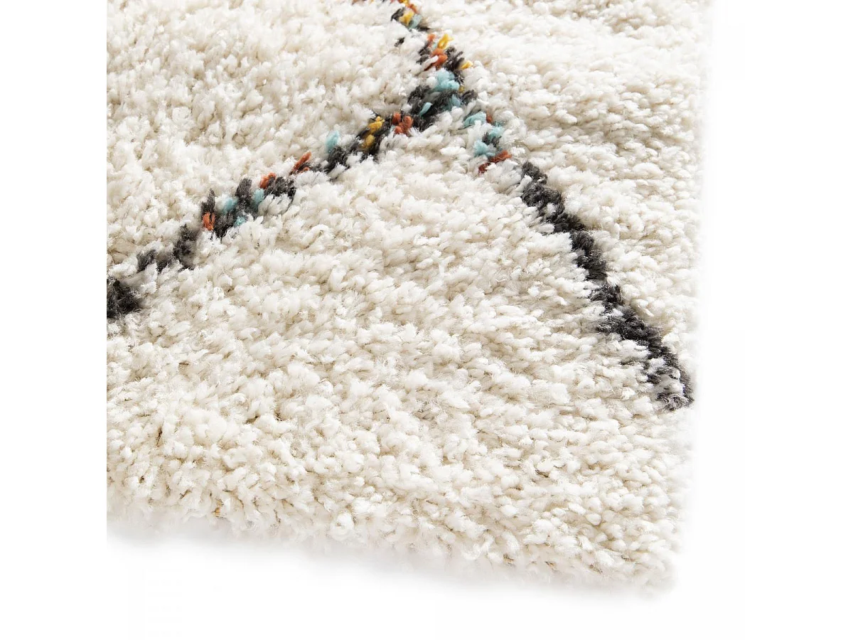 Tappeto Shaggy 120x170 rettangolo tessuto color crema modello berbero CHROMA 2