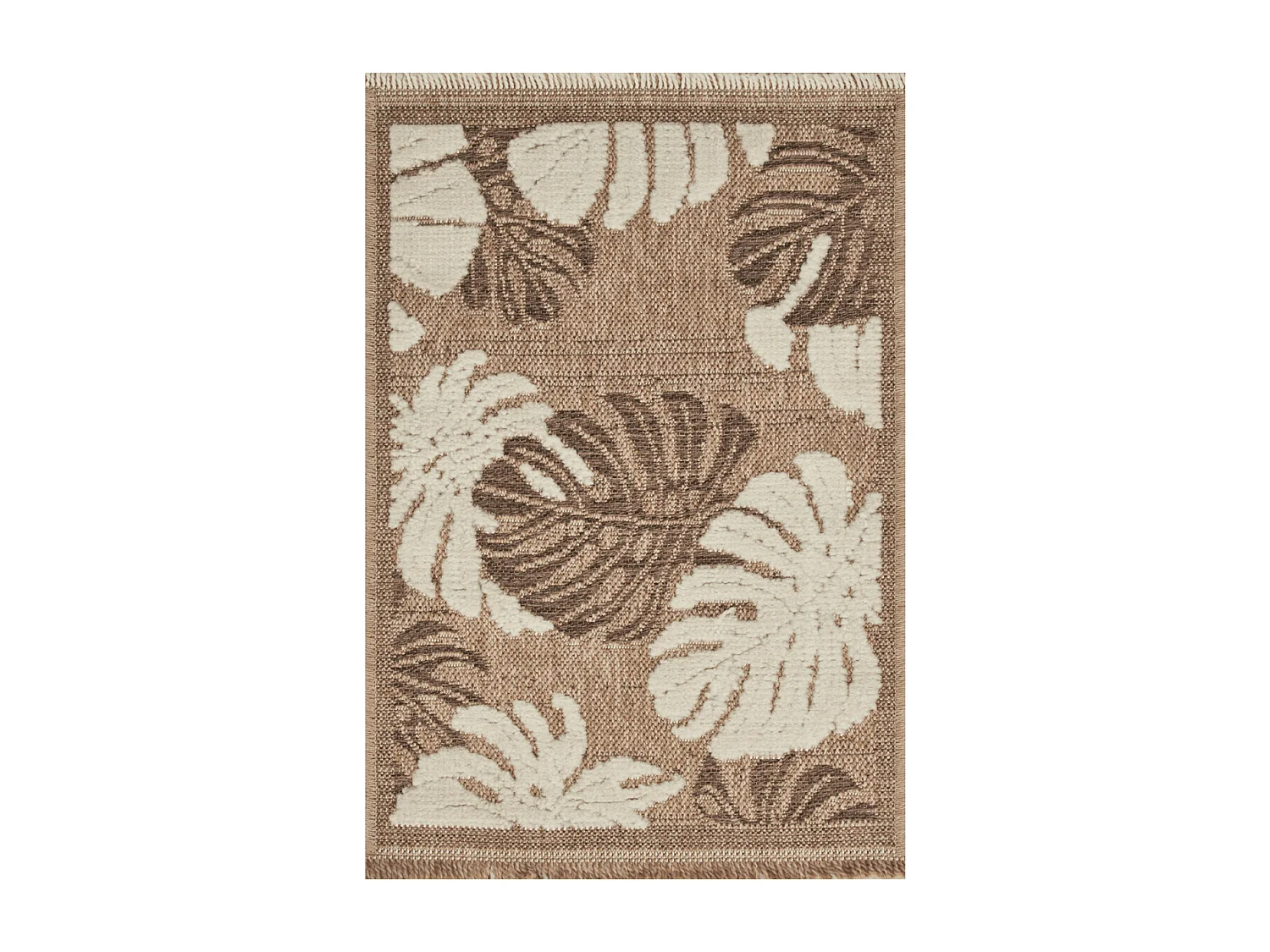 Tapis extérieur 60x90 tissé kilim maron et gris ZEPHYR 1