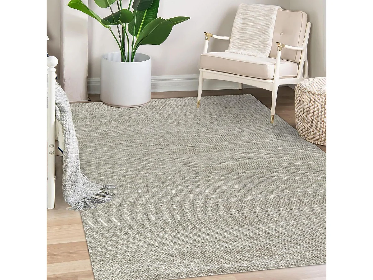 Tapis extérieur 160x225 tissé kilim gris BOTANI 3