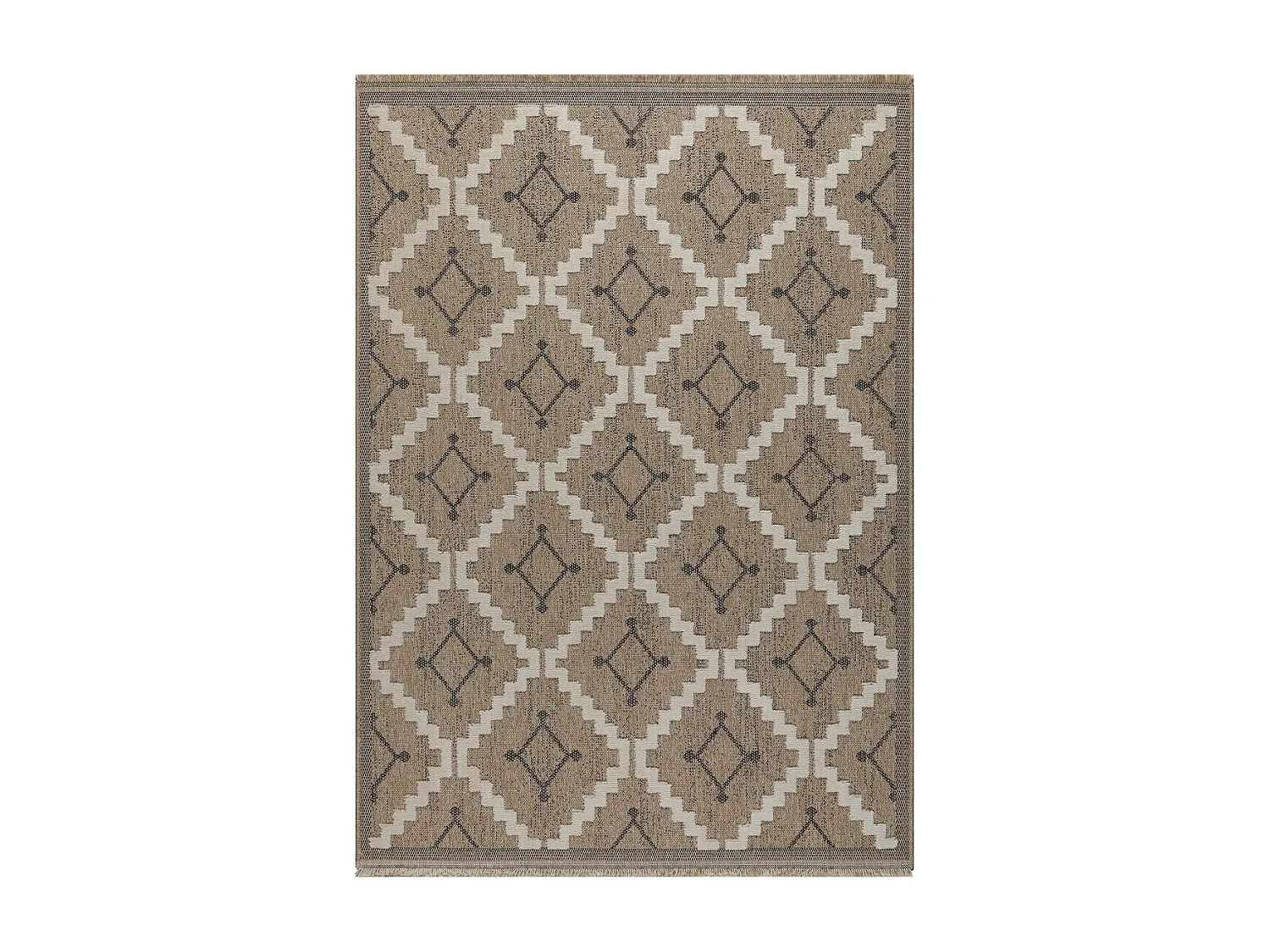 Tapis extérieur 160x230 tissé kilim maron et gris ZEPHYR 2