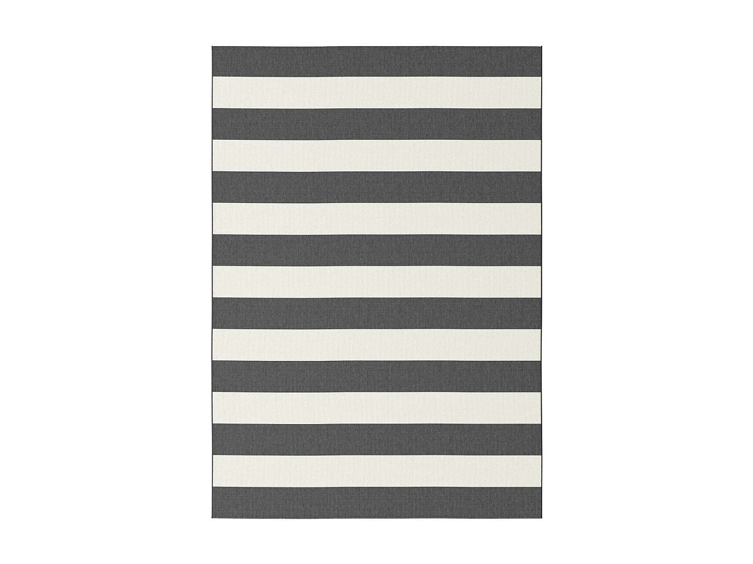 Tapis extérieur 200x290 tissé kilim noir et crème STALOW 6