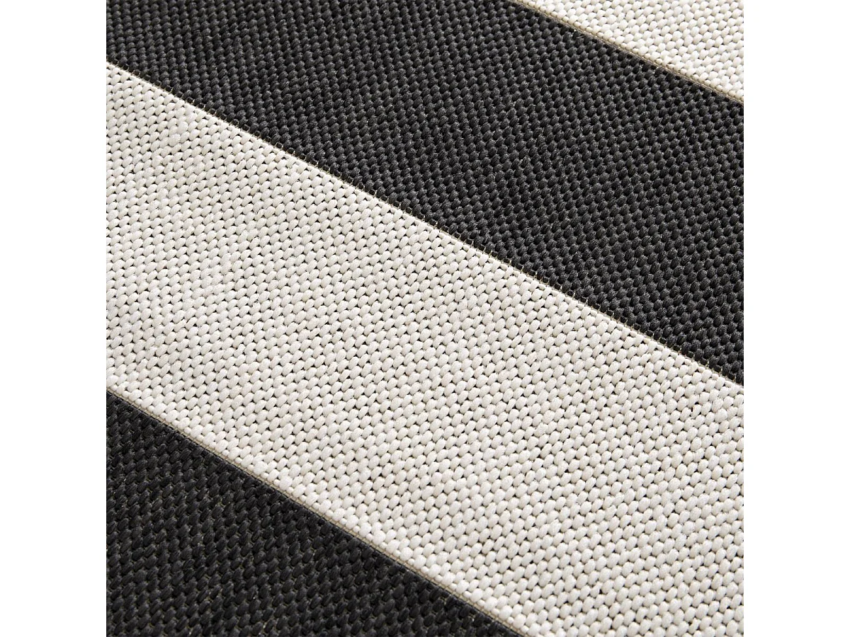 Tapis extérieur 200x290 tissé kilim noir et crème STALOW 6