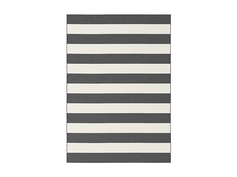 Tapis extérieur 200x290 tissé kilim noir et crème STALOW 6