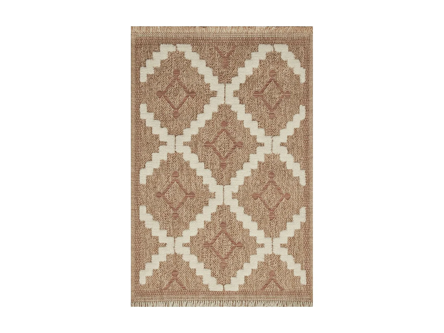 Tapis extérieur 120x170 tissé kilim maron et gris ZEPHYR 2