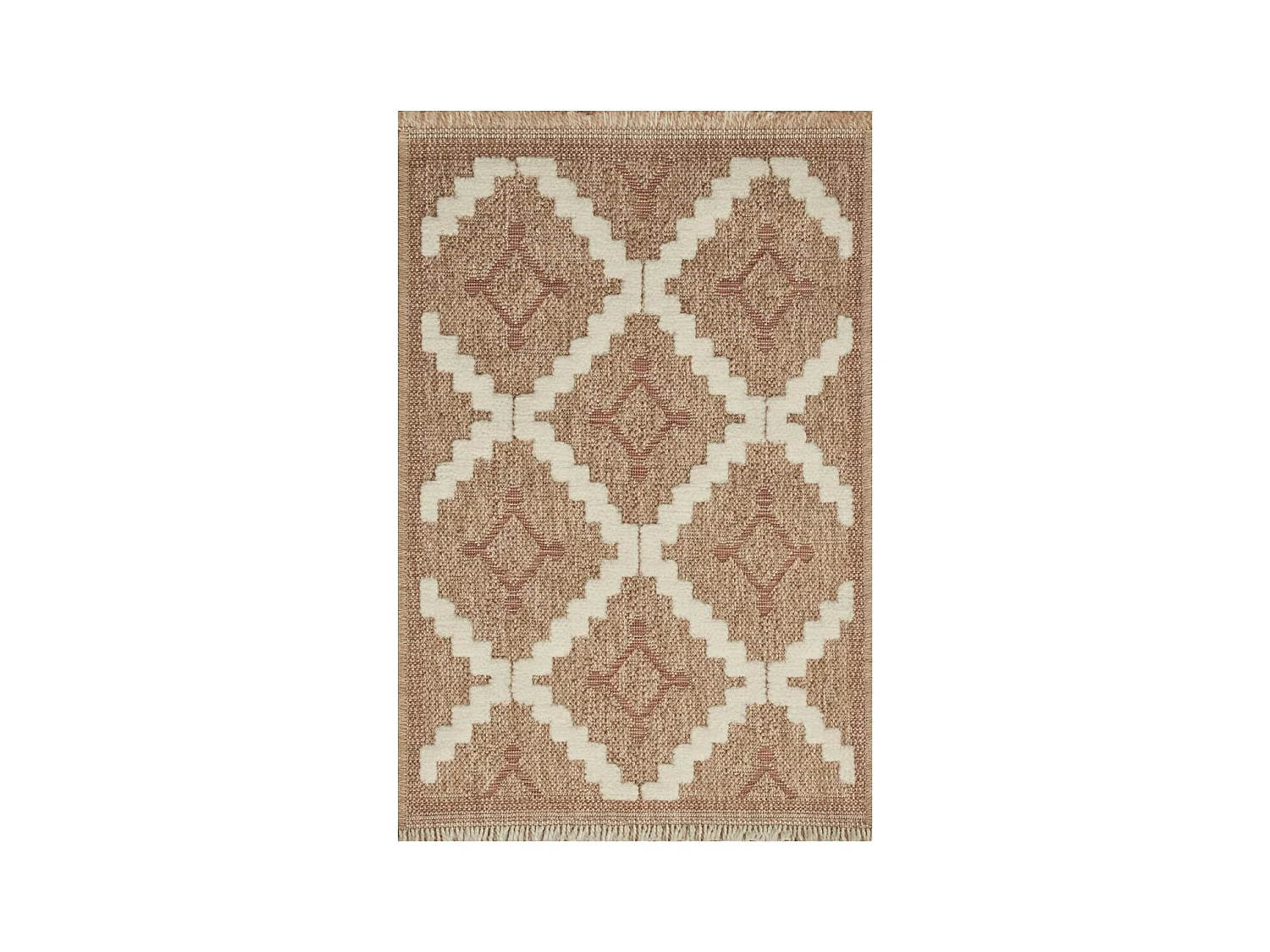 Tapis extérieur 120x170 tissé kilim maron et gris ZEPHYR 2