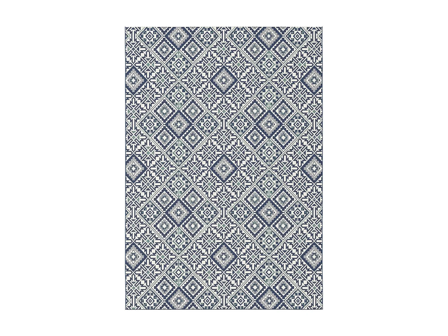 Tappeto da esterno 120x170 tessuto kilim blu CASADA 8