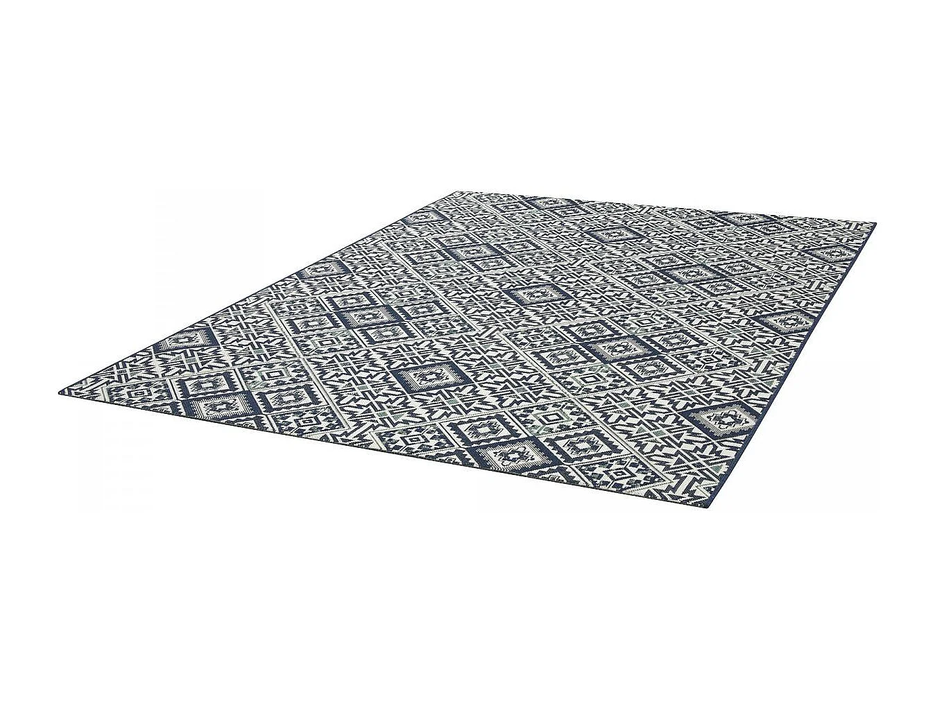 Tappeto da esterno 120x170 tessuto kilim blu CASADA 8