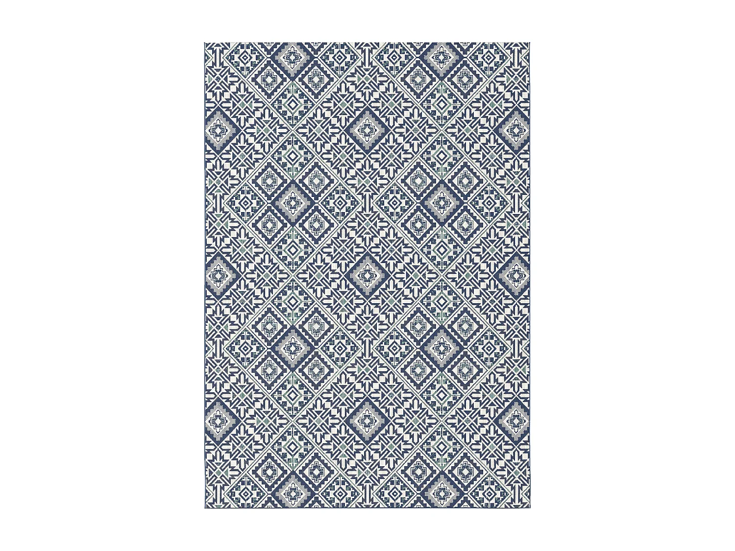 Tappeto da esterno 120x170 tessuto kilim blu CASADA 8