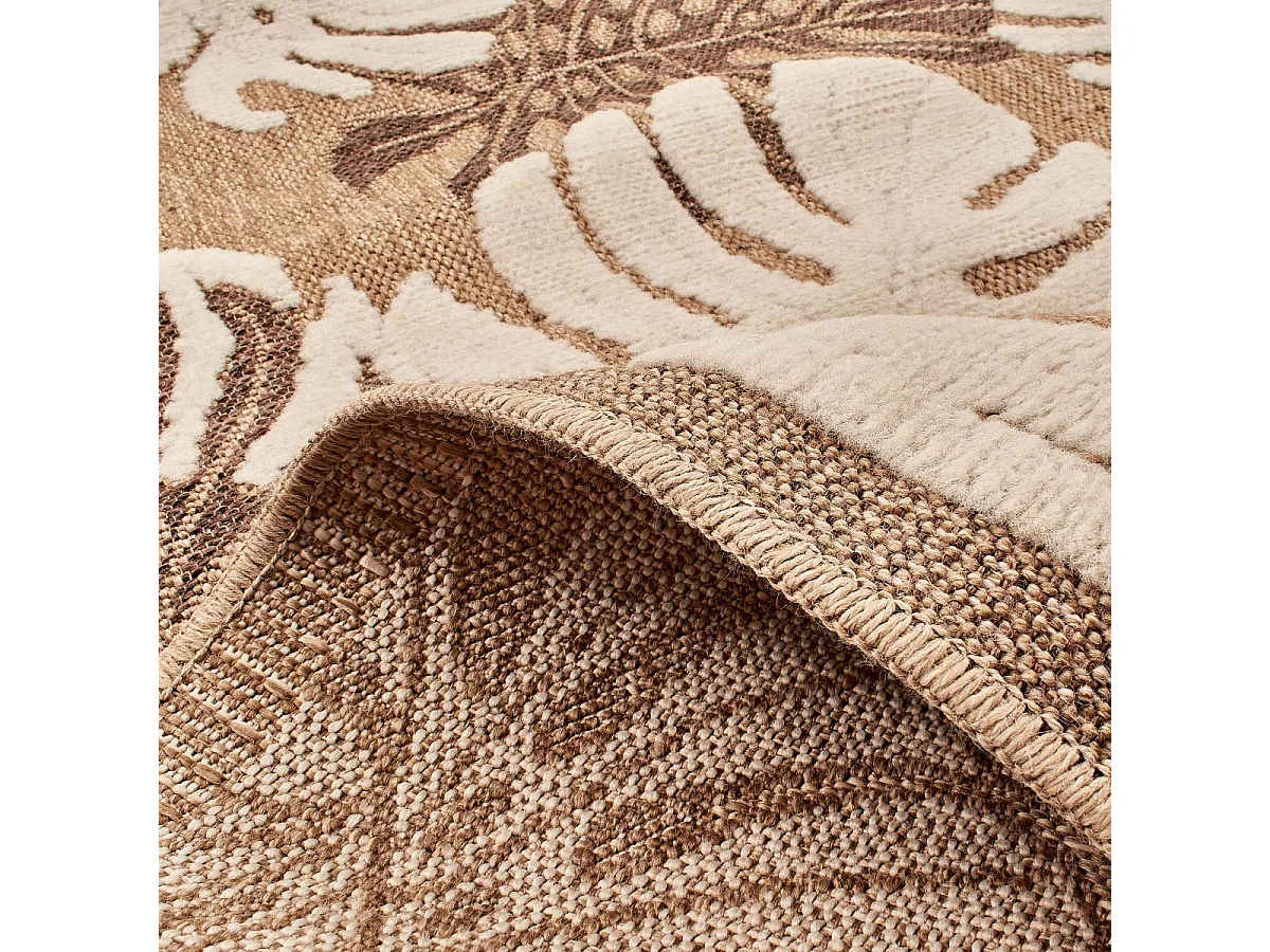 Tapis extérieur 120x170 tissé kilim maron et gris ZEPHYR 1