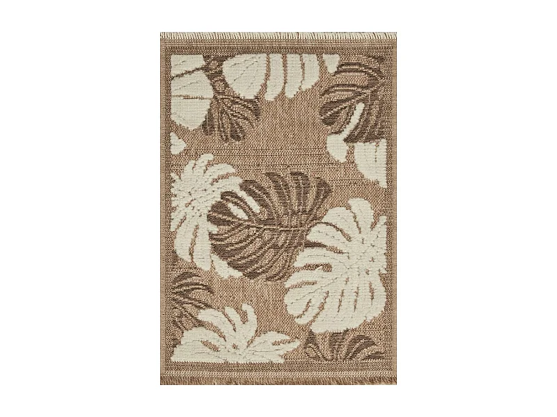 Tapis extérieur 60x180 tissé kilim maron et gris ZEPHYR 1