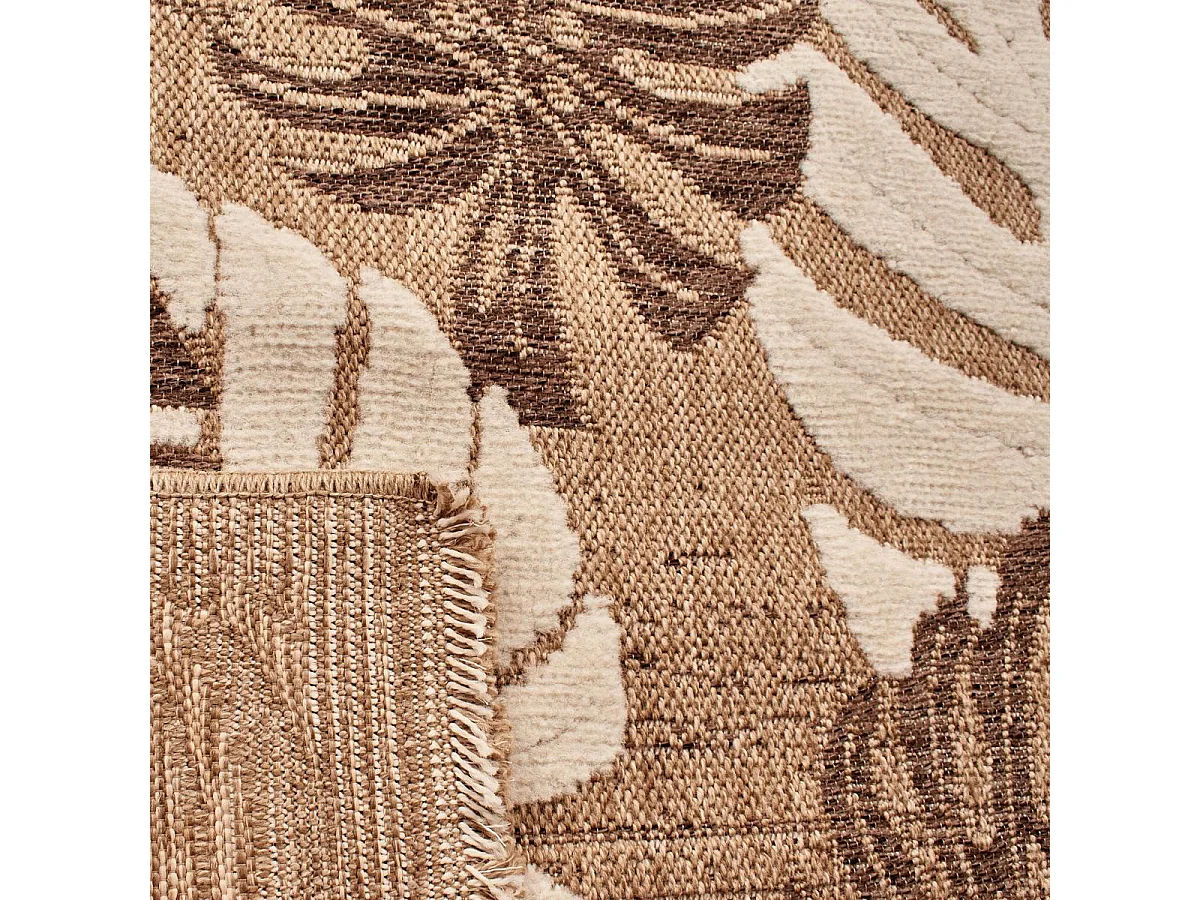 Tapis extérieur 60x180 tissé kilim maron et gris ZEPHYR 1