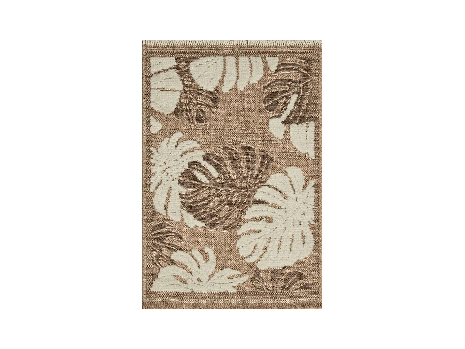 Tapis extérieur 60x180 tissé kilim maron et gris ZEPHYR 1