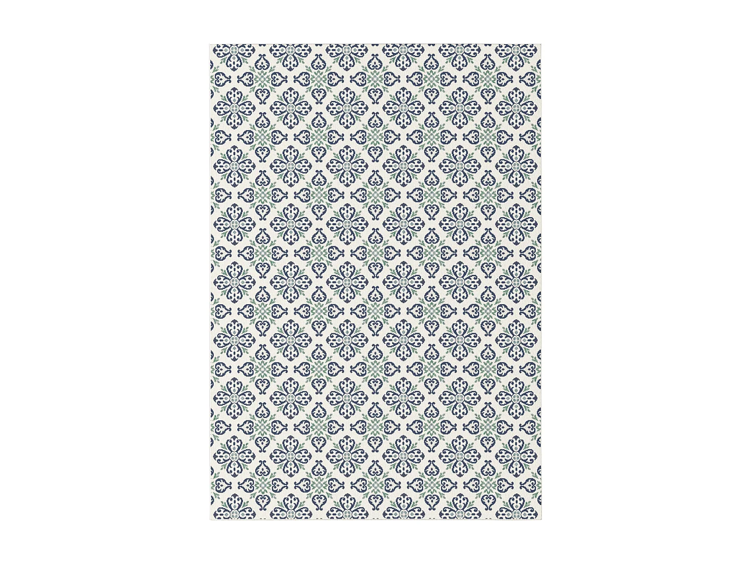 Tapis extérieur 120x170 tissé kilim vert et bleu CASADA 7