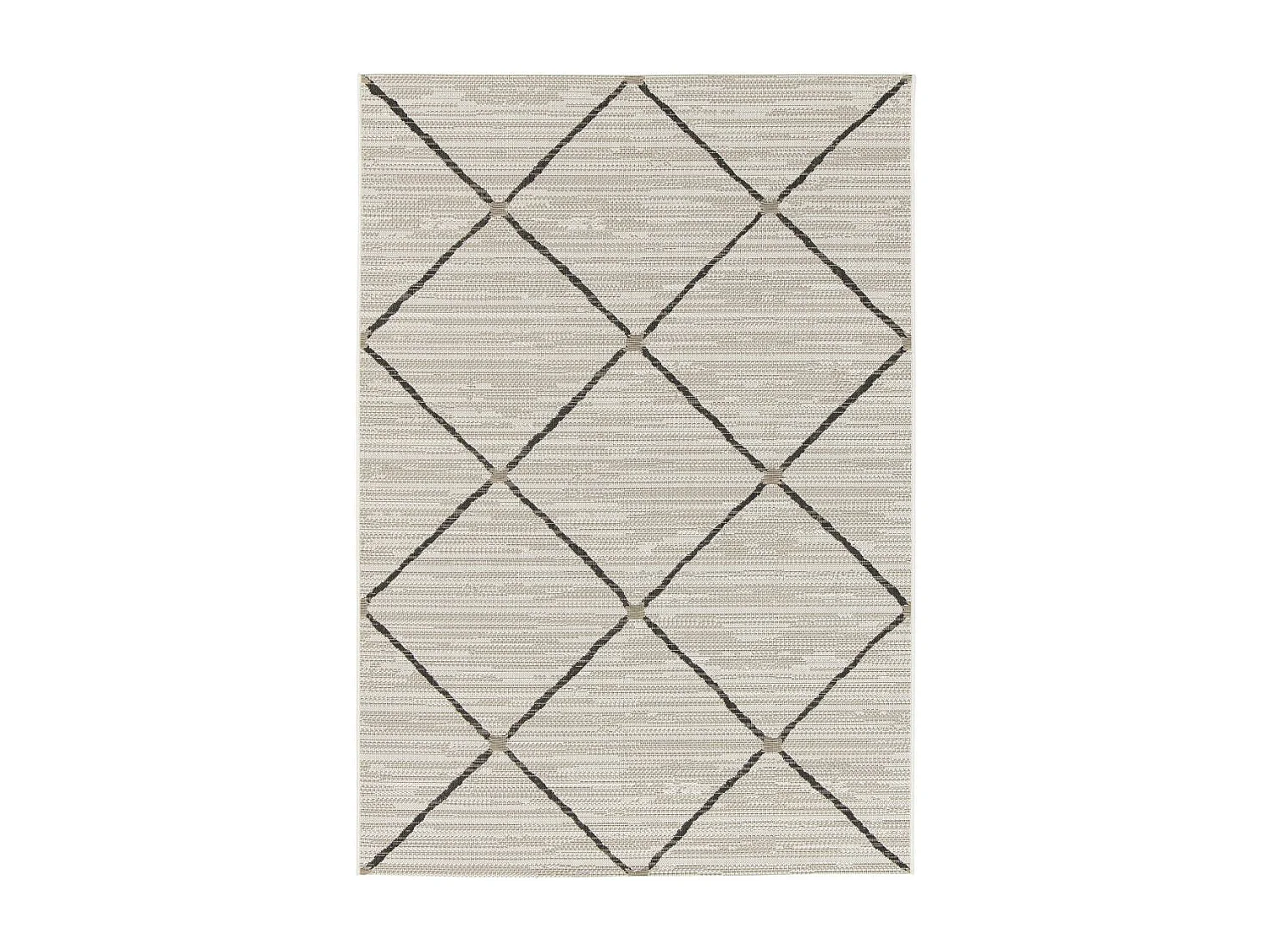 Tapis extérieur 200x290 tissé kilim gris et noir ENANTA 2