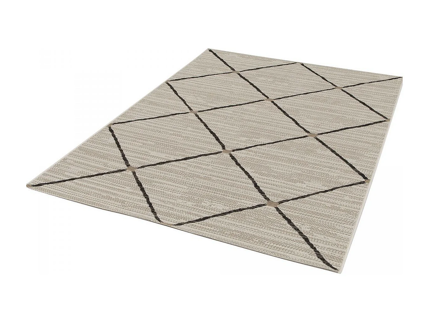 Tapis extérieur 200x290 tissé kilim gris et noir ENANTA 2