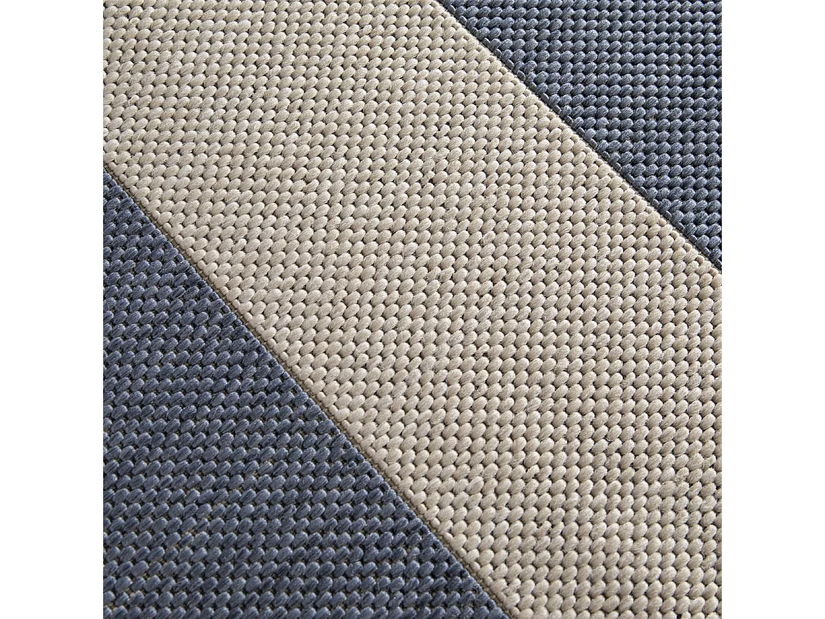 Tapis extérieur 120x170 tissé kilim bleu et crème STALOW 6