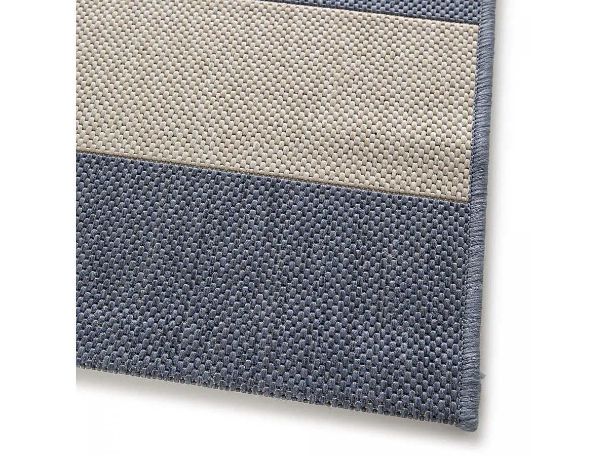 Tapis extérieur 120x170 tissé kilim bleu et crème STALOW 6