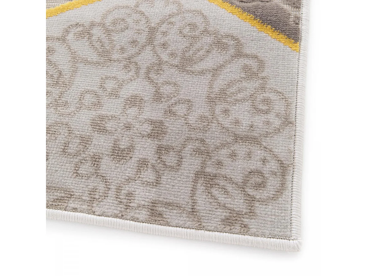 Tapis extérieur 160x230 tissé kilim beige et jaune LUXORA 2