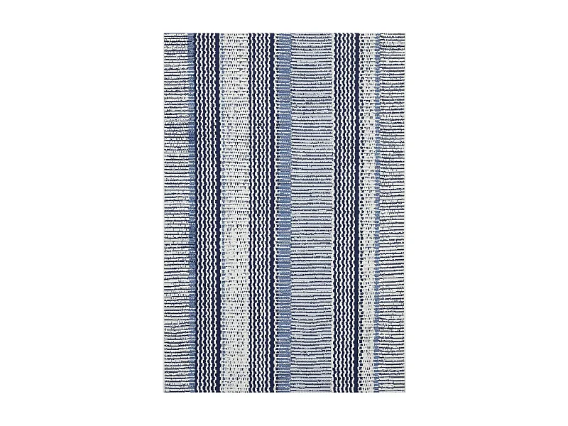 Tapis extérieur 200x290 tissé kilim bleu et noir OULENCE 4