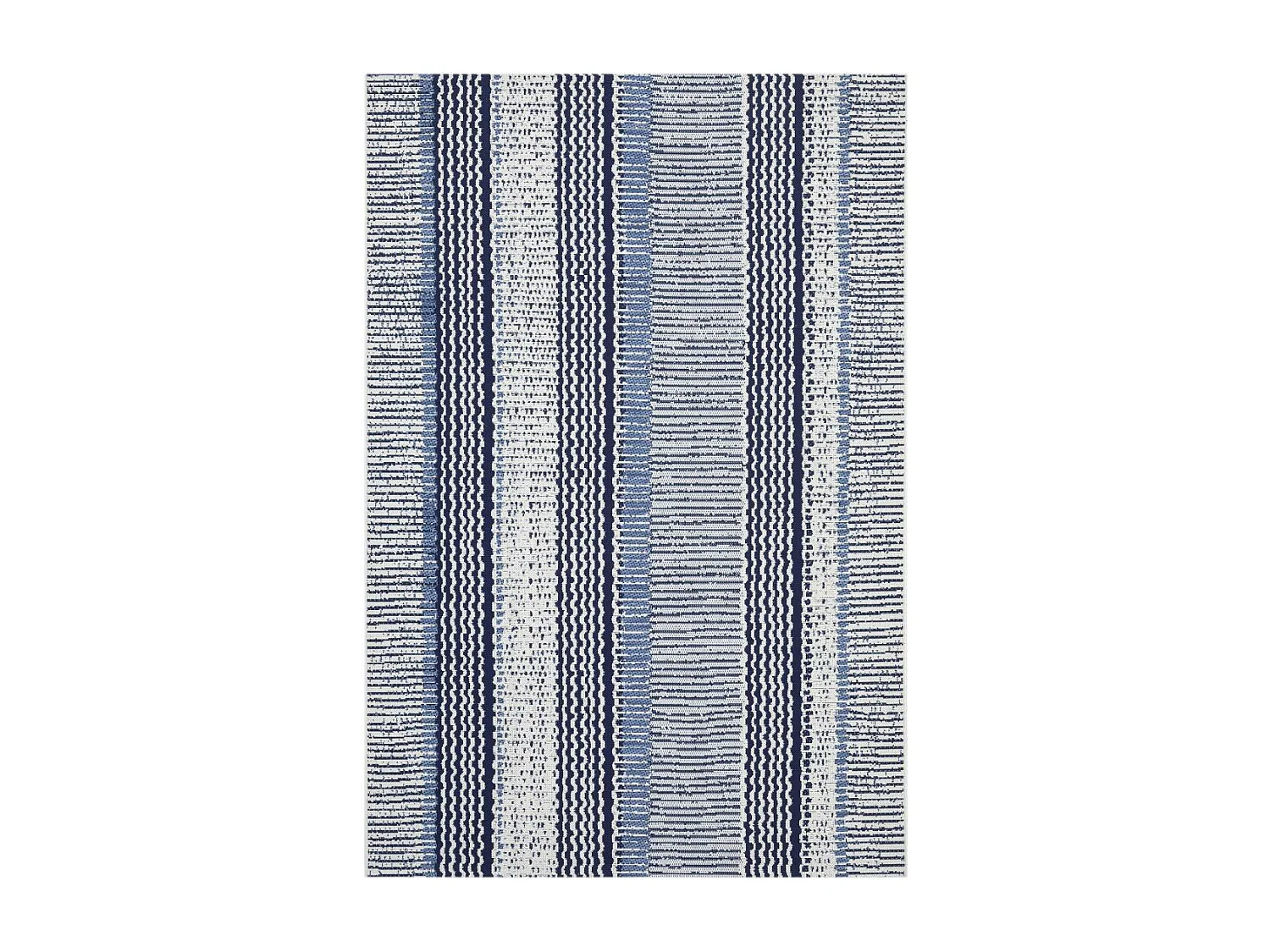Tapis extérieur 200x290 tissé kilim bleu et noir OULENCE 4