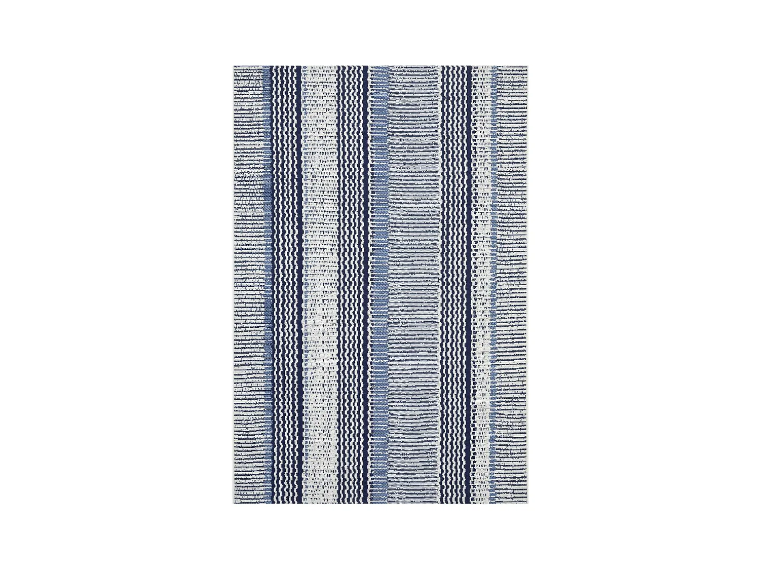 Tapis extérieur 200x290 tissé kilim bleu et noir OULENCE 4