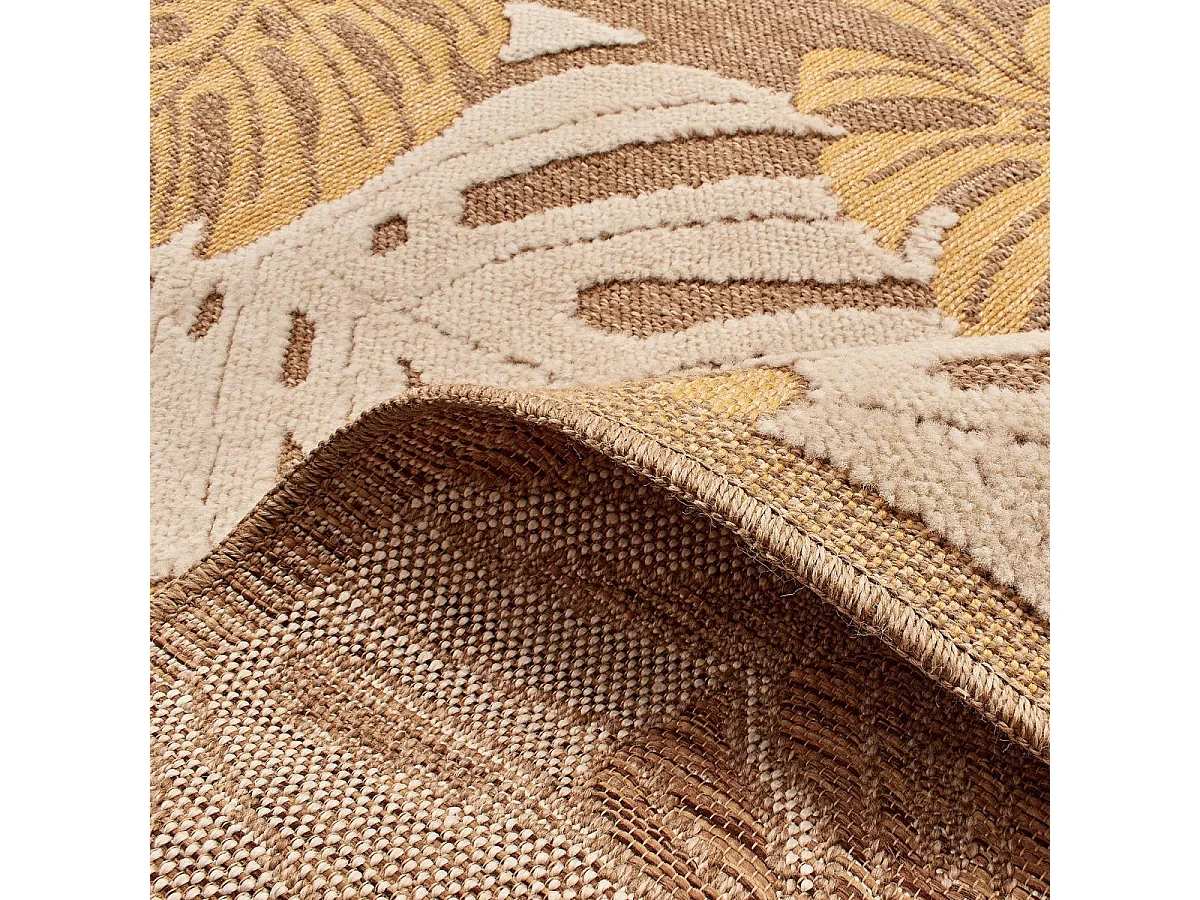 Tapis extérieur 60x180 tissé kilim maron et gris ZEPHYR 1