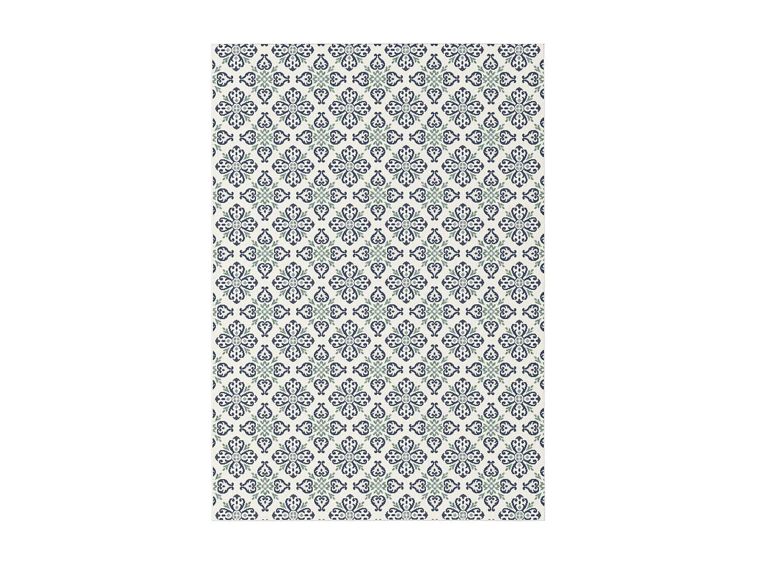 Tapis extérieur 160x230 tissé kilim vert et bleu CASADA 7