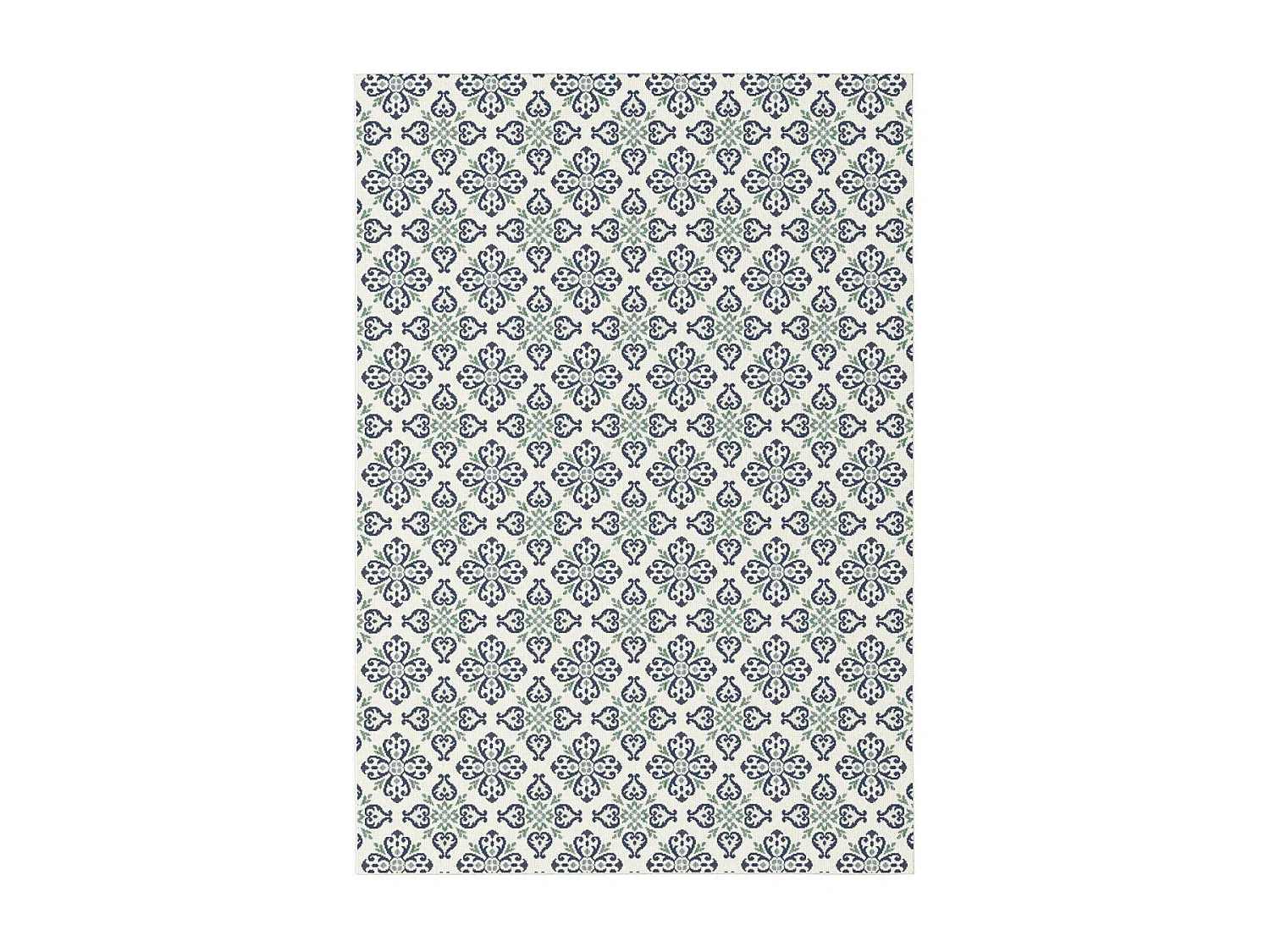 Tapis extérieur 160x230 tissé kilim vert et bleu CASADA 7