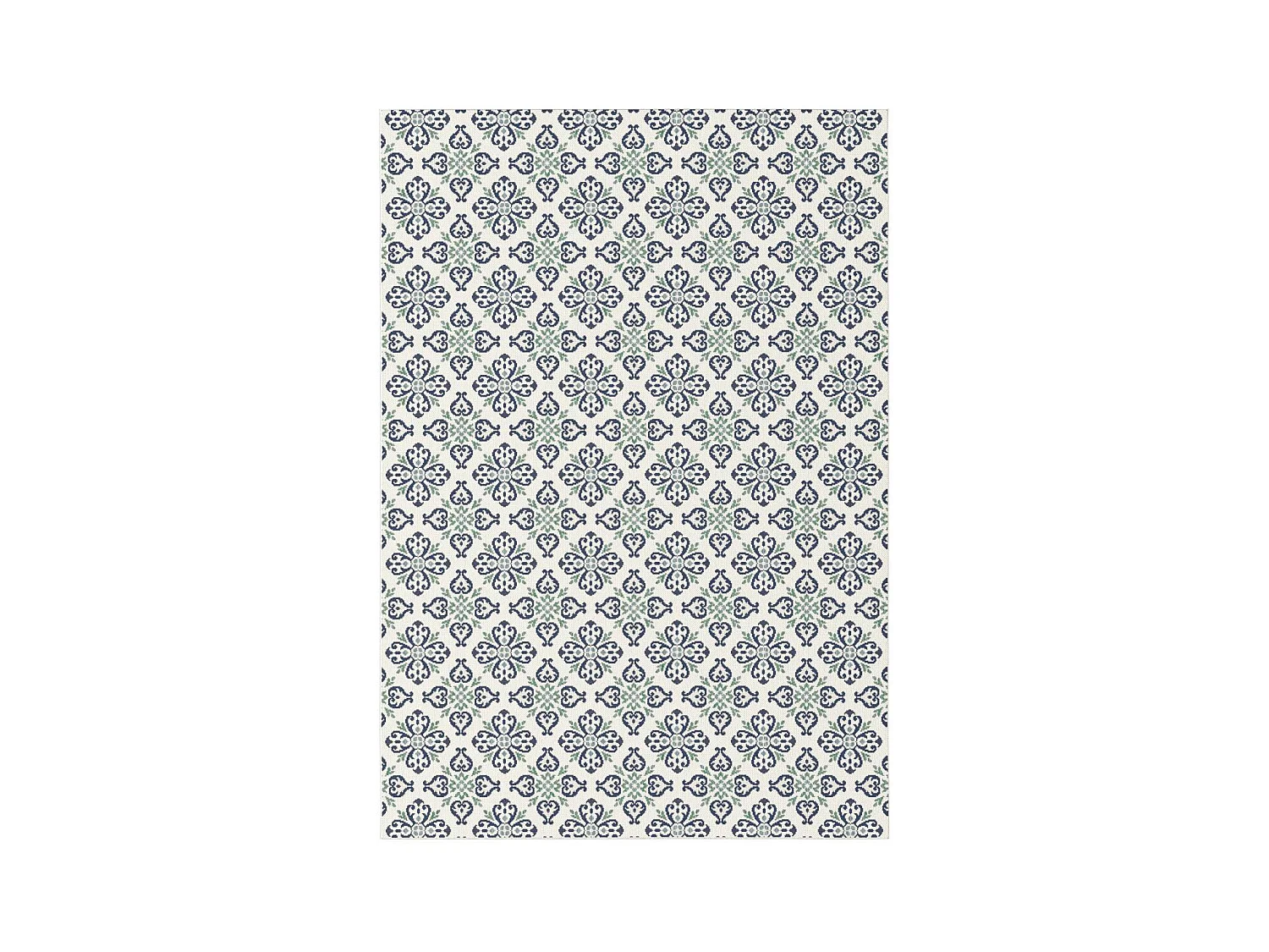 Tapis extérieur 160x230 tissé kilim vert et bleu CASADA 7