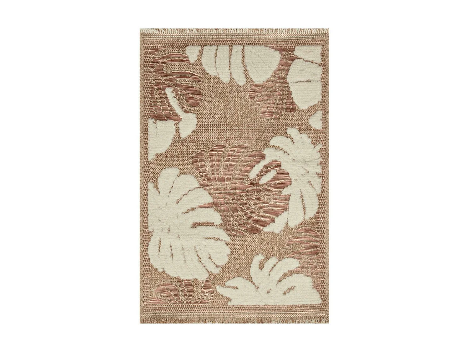 Tapis extérieur 60x90 tissé kilim maron et gris ZEPHYR 1