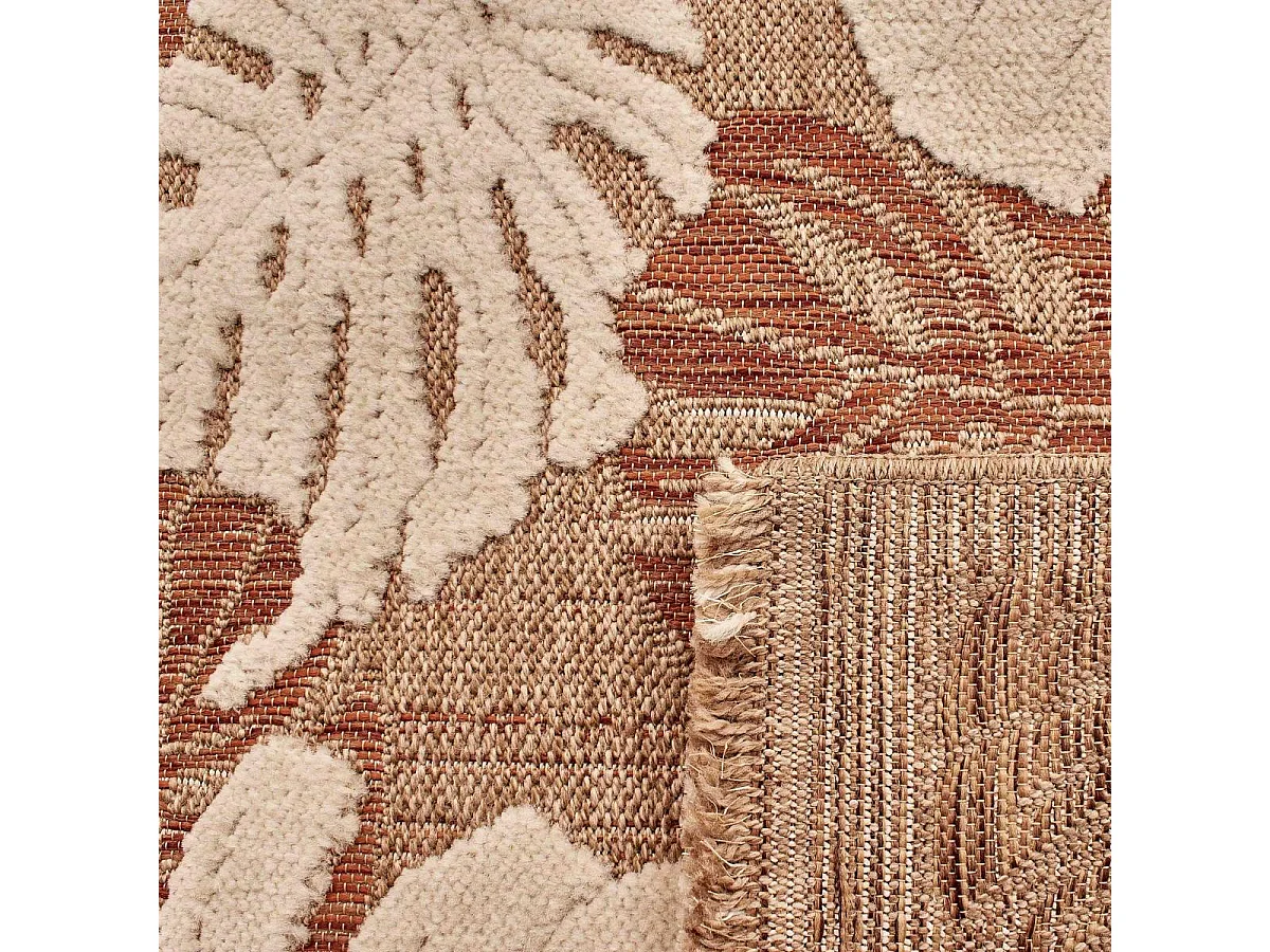 Tapis extérieur 60x90 tissé kilim maron et gris ZEPHYR 1