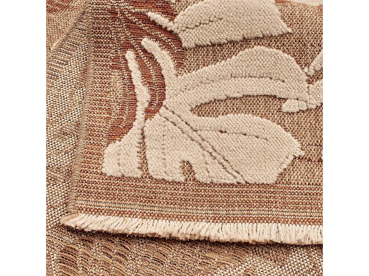 Tapis extérieur 60x180 tissé kilim maron et gris ZEPHYR 1