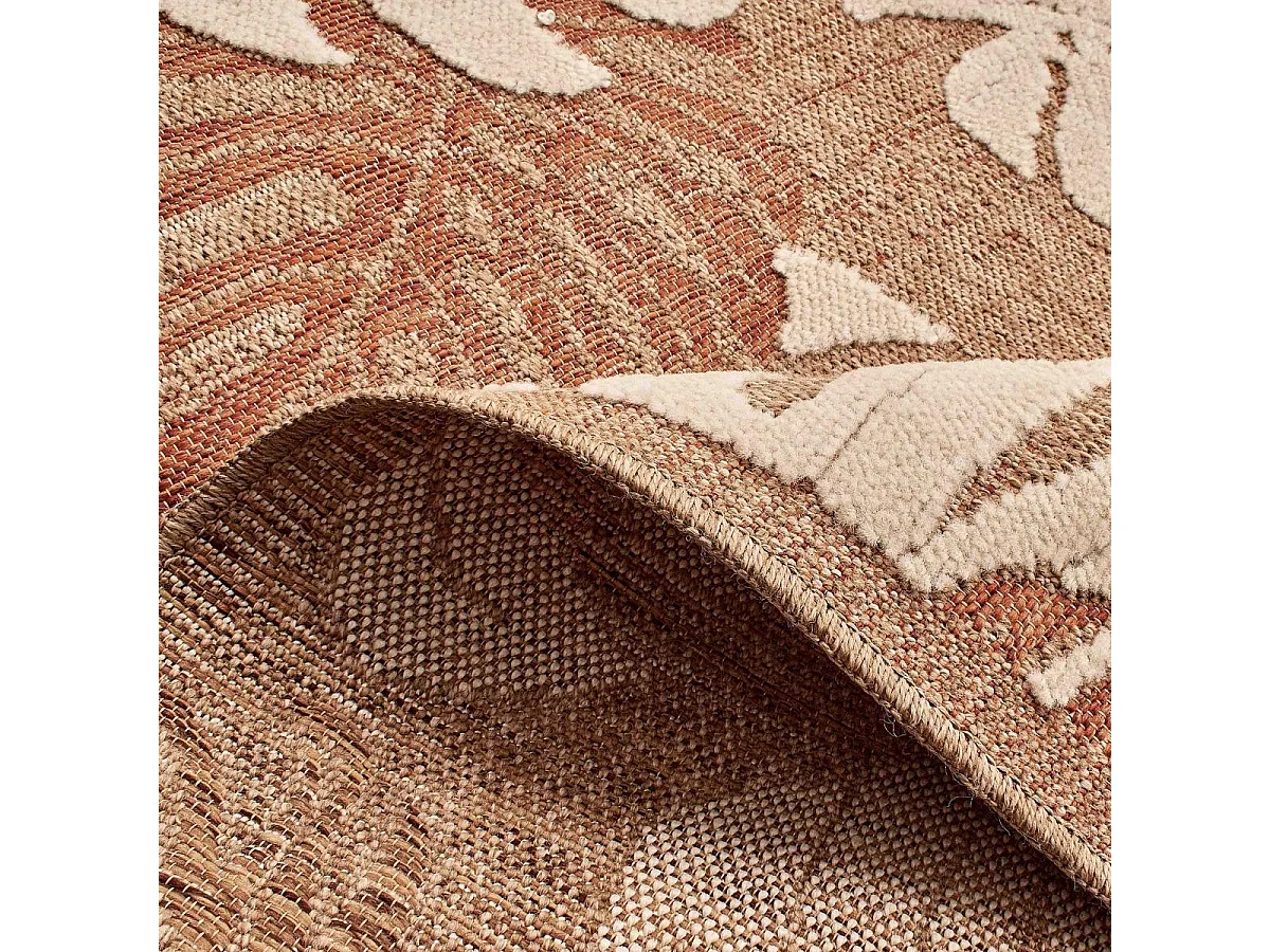 Tapis extérieur 60x180 tissé kilim maron et gris ZEPHYR 1