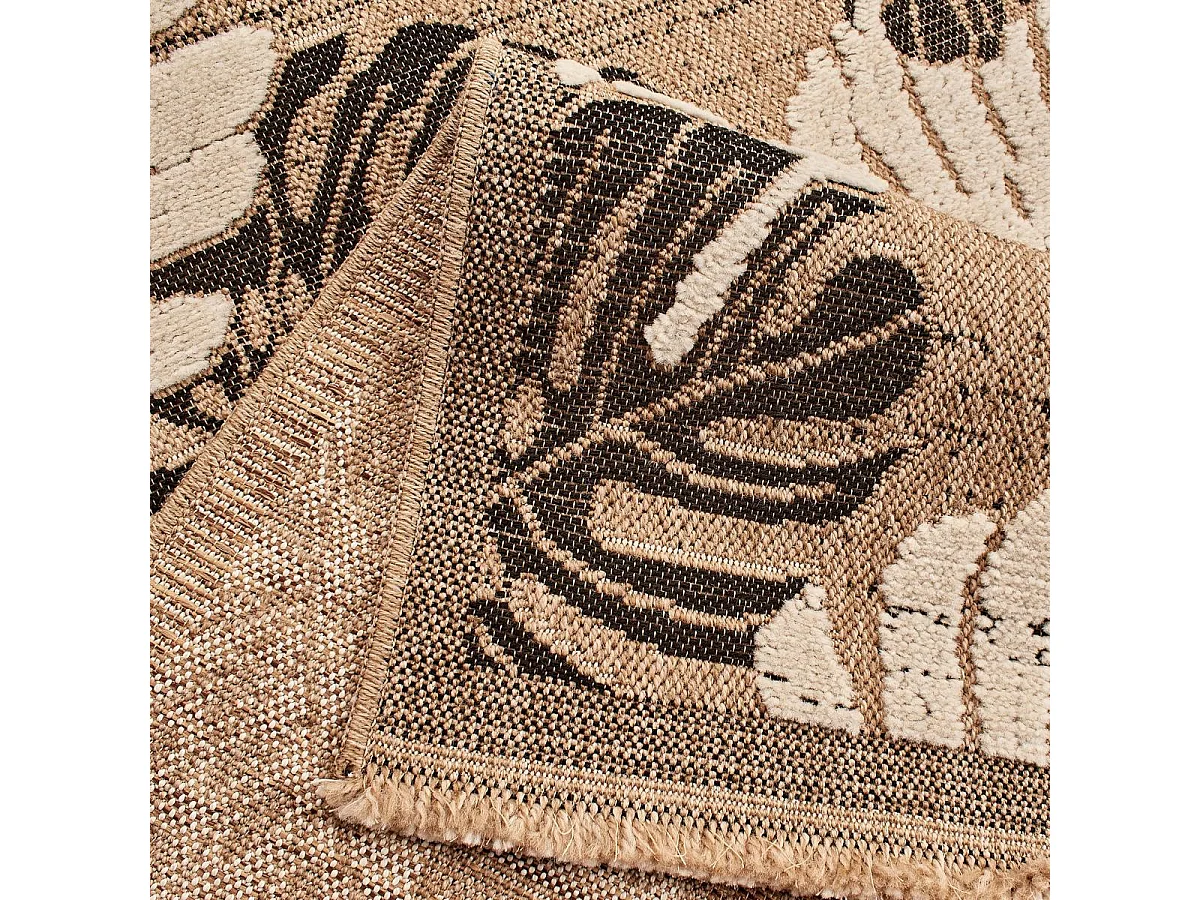 Tapis extérieur 60x90 tissé kilim maron et gris ZEPHYR 1