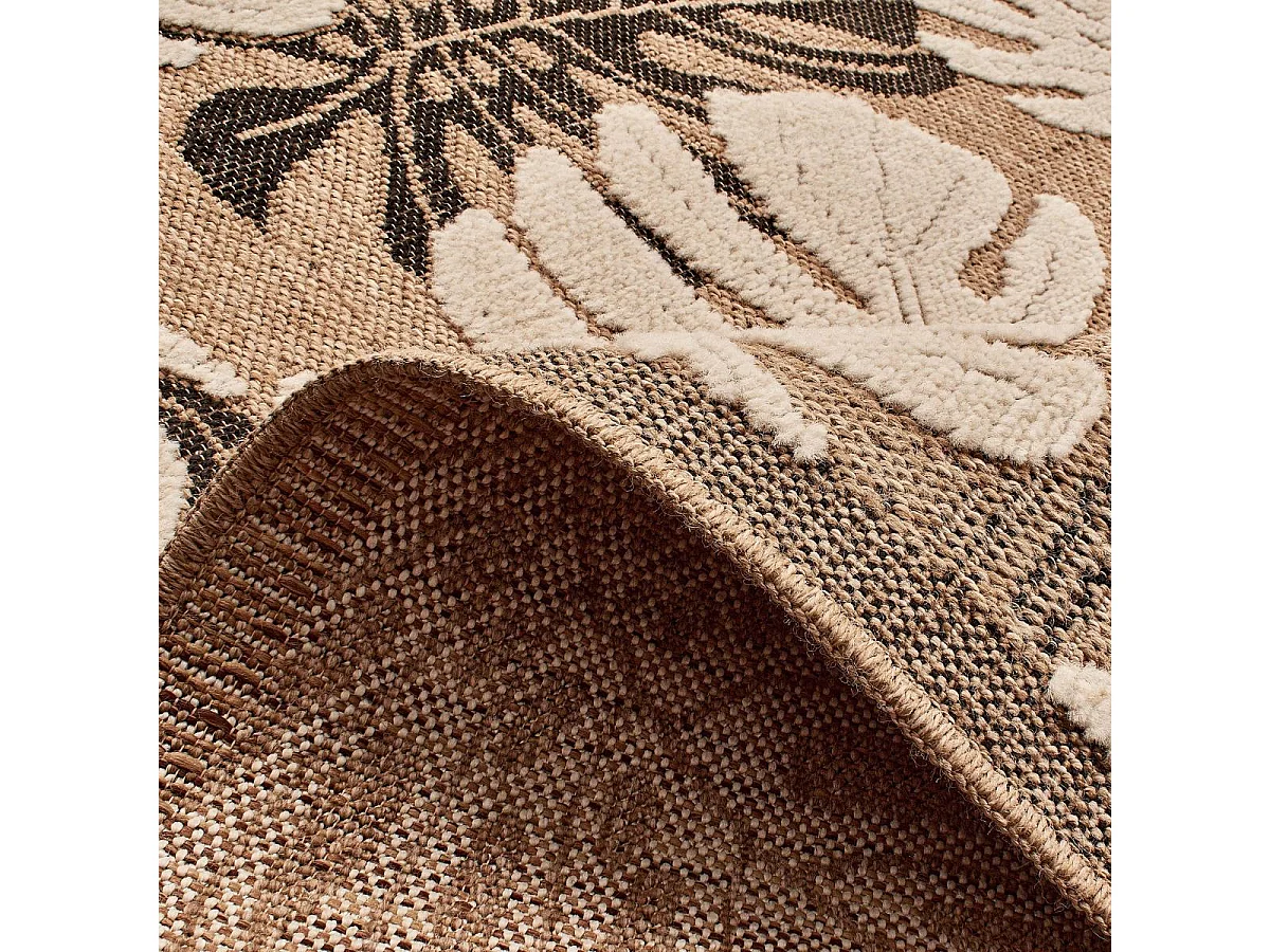 Tapis extérieur 60x90 tissé kilim maron et gris ZEPHYR 1