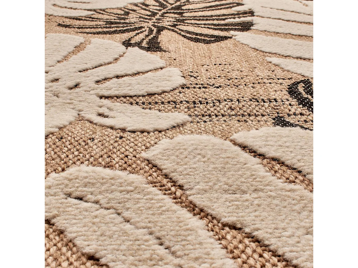 Tapis extérieur 60x90 tissé kilim maron et gris ZEPHYR 1