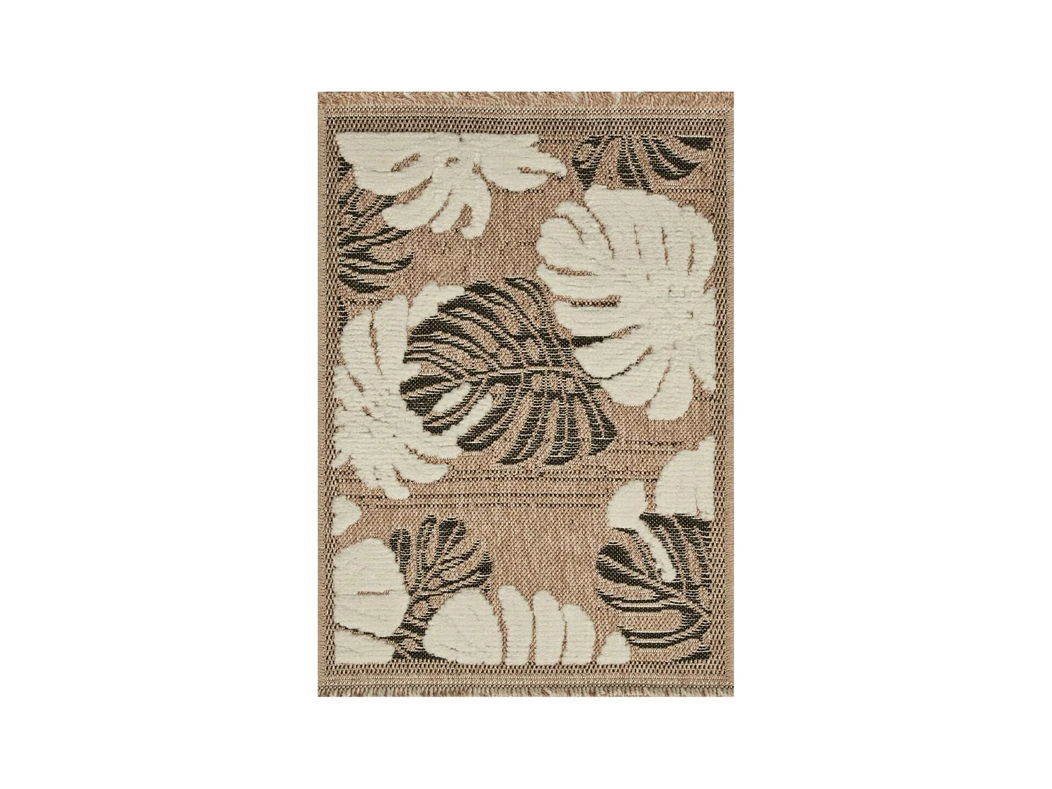 Tapis extérieur 60x90 tissé kilim maron et gris ZEPHYR 1