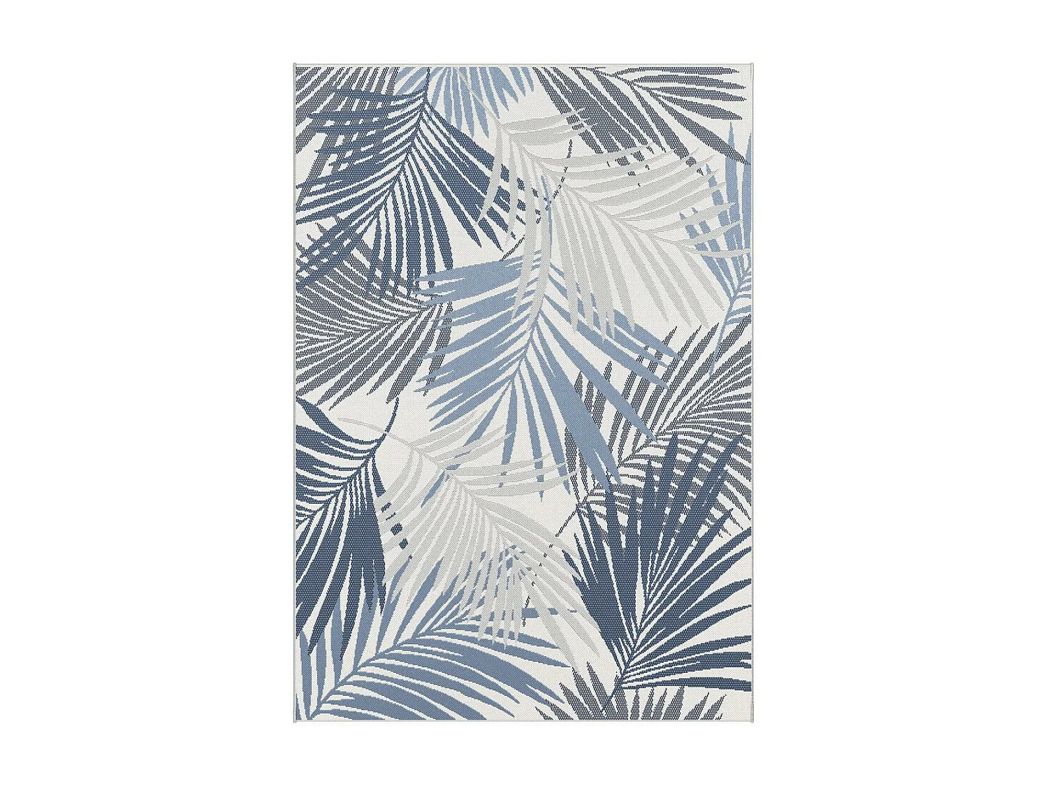 Tapis extérieur 80x150 tissé kilim gris et bleu CASADA 15