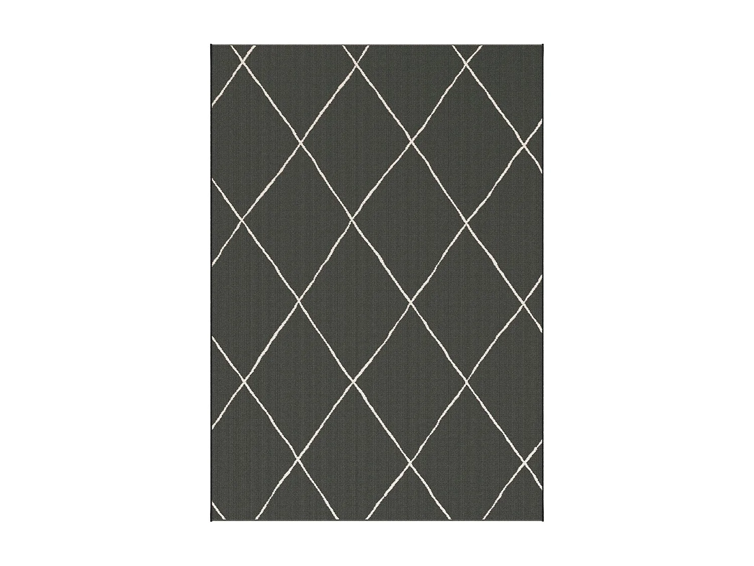 Tapis extérieur 200x290 tissé kilim noir et blanc ENANTA 2