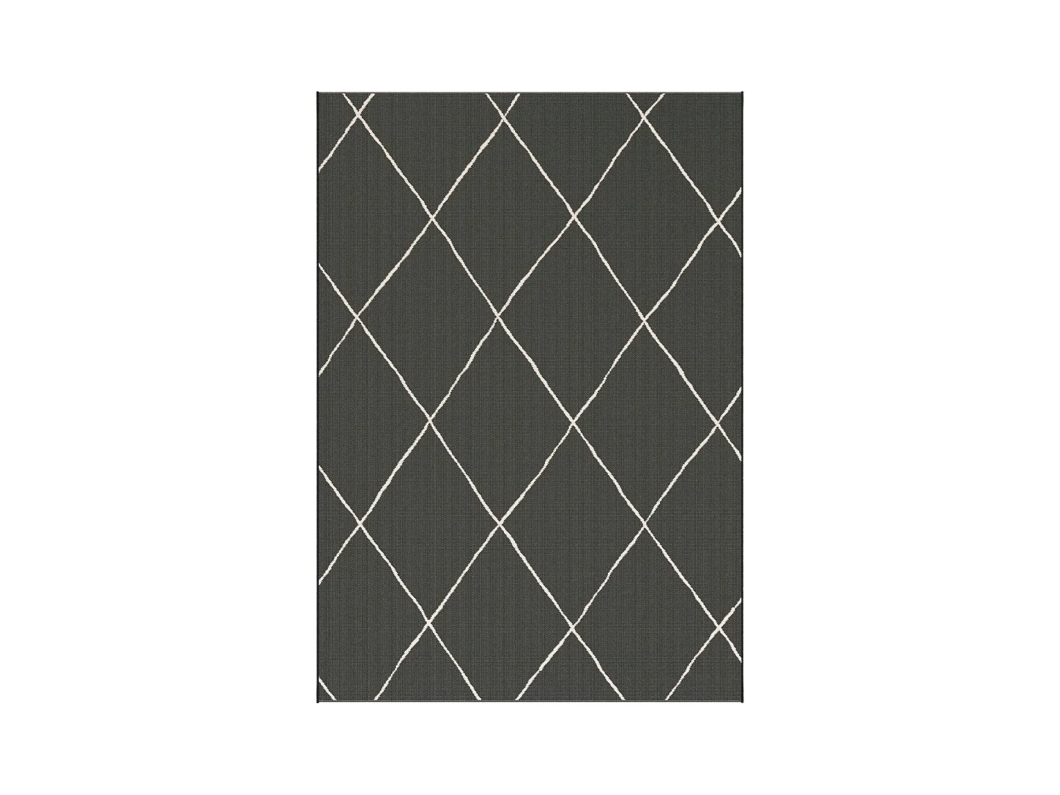 Tapis extérieur 200x290 tissé kilim noir et blanc ENANTA 2