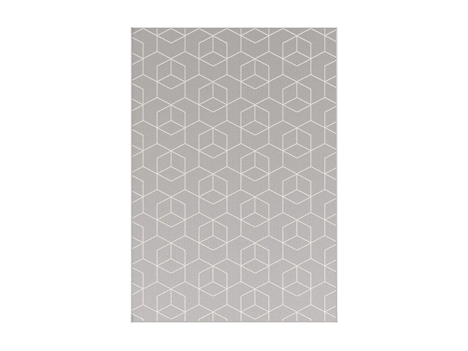 Tapis extérieur 120x170 tissé kilim gris et crème STALOW 9